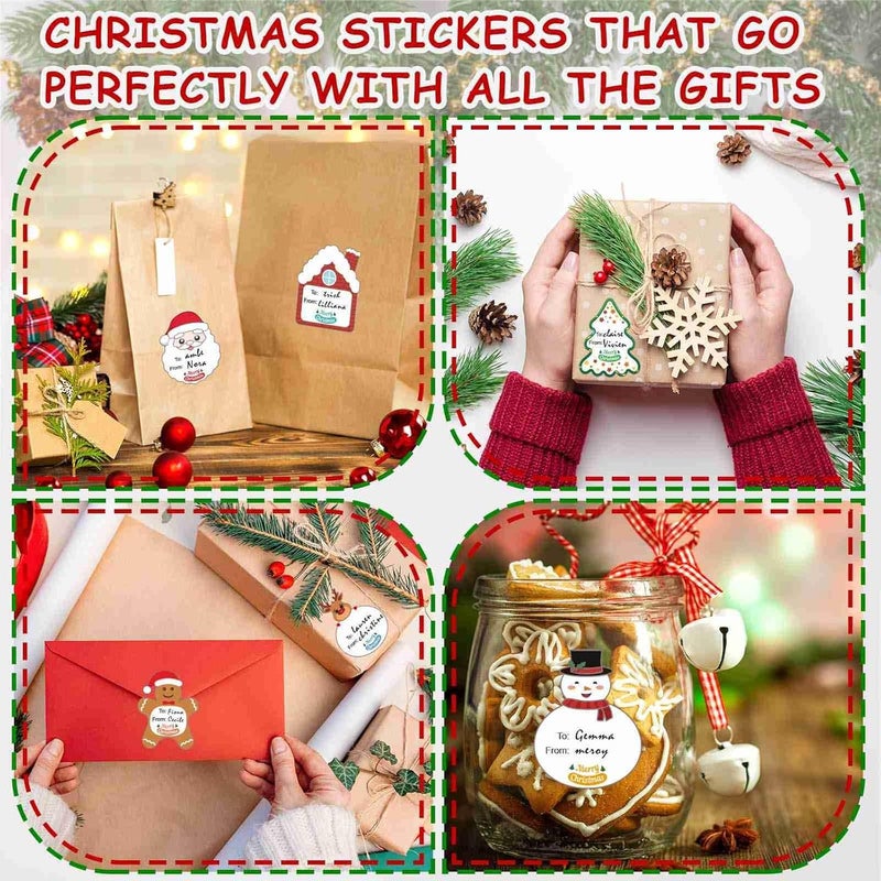 Dreecy Christmas Gift Tags Stickers, 120 Pcs Christmas Presents Tags Stickers, Self Adhesive Christmas Name Tags Stickers, Christmas Labels Stickers for Gifts Wrap Envelope Holiday Decor (2 x 2.6 Inch) - Image 4